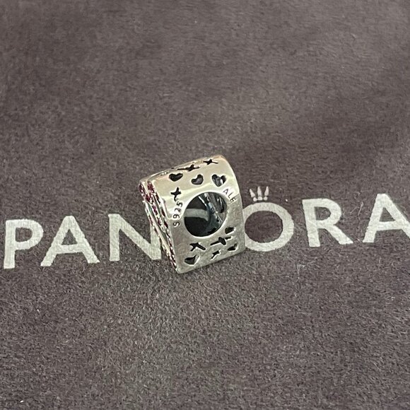 Pandora Sparkling Ruby Red Freehand Heart Charm - Picture 2 of 4
